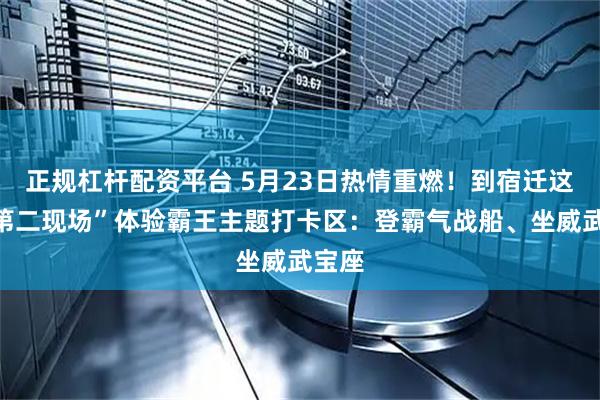 正规杠杆配资平台 5月23日热情重燃！到宿迁这个“第二现场”体验霸王主题打卡区：登霸气战船、坐威武宝座